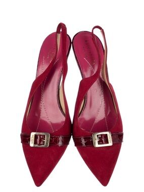kate spade Red Pointed Slingback Kitten Heel Pump